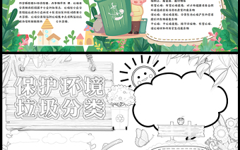 2023保護(hù)環(huán)境垃圾分類手抄報(bào)清新卡通風(fēng)愛護(hù)環(huán)境人人有責(zé)電子小報(bào)模板