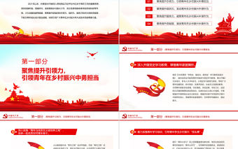 聚焦三力一度PPT簡潔黨政風持續引領青年服務鄉村振興引領力組織力服務力貢獻度團組織專題團課