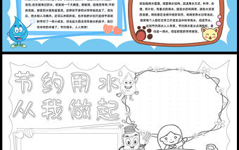 2023節(jié)約用水從我做起手抄報(bào)藍(lán)色簡(jiǎn)約保護(hù)水資源節(jié)約用水word電子小報(bào)模板