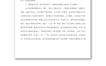 市重點國企“七一”表彰先進黨委申報材料