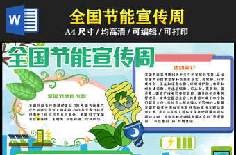 2023全國節(jié)能宣傳周手抄報綠色清新節(jié)能降碳你我同行電子小報模板