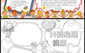 2023關愛心理健康手抄報彩色童趣心理健康的定義及小竅門word電子小報模板