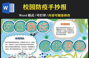 校園防疫從我做起綠色清新校園防疫小報(bào)模板