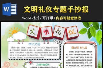 2022礼仪小报手抄报图片