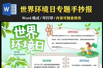 世界環(huán)境日小報(bào)綠色清新環(huán)保世界環(huán)境日小報(bào)模板下載
