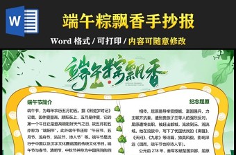端午節(jié)小報(bào)豪爽灑脫端午粽飄香小報(bào)模板下載