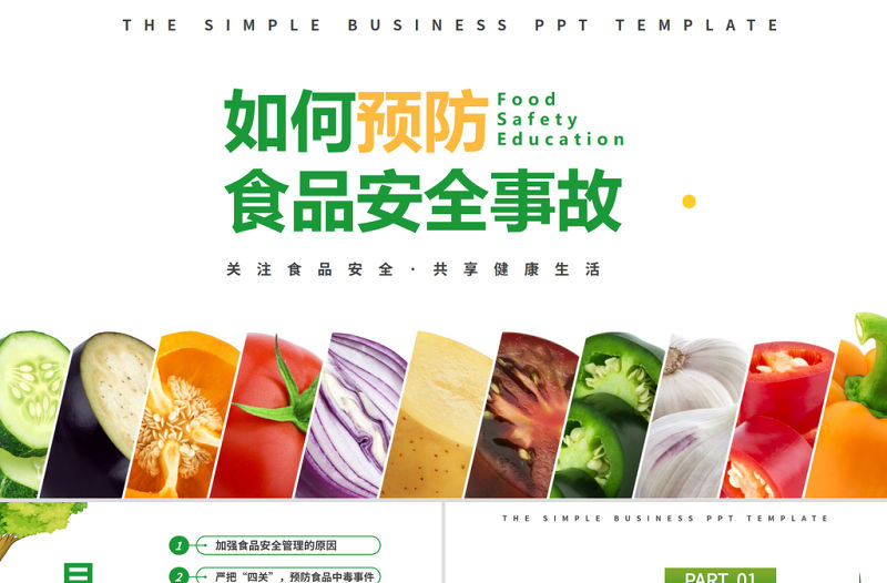 2021如何預(yù)防食品安全事故PPT關(guān)注食品安全共享健康生活課件模板