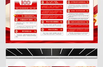 2021熱烈慶祝建黨100周年展板設(shè)計(jì)模板