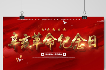 2021辛亥革命紀念日展板紅色莊嚴辛亥革命110周年盡瘁謀強國偉哉懷我公黨建宣傳欄設(shè)計模板