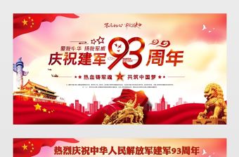 慶祝建軍93周年宣傳展板設計模板