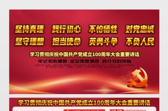2021慶祝中國(guó)共產(chǎn)黨成立一百周年大會(huì)上的講話展板七一講話宣傳欄展板設(shè)計(jì)模板