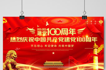 2021熱烈慶祝建黨100周年金色光效設(shè)計(jì)展板