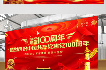 2021熱烈慶祝建黨100周年金色光效設(shè)計(jì)展板