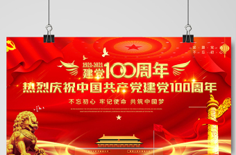 2021熱烈慶祝建黨100周年金色光效設(shè)計(jì)展板