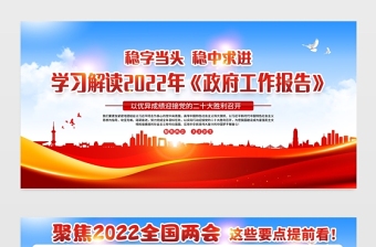 學(xué)習(xí)解讀2022年政府工作報(bào)告宣傳欄紅色大氣聚焦全國(guó)兩會(huì)宣傳展板設(shè)計(jì)