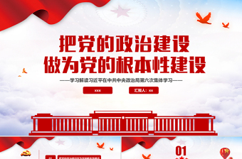 2021把党的政治建设做为党的根本性建设PPT学习解读习近平在中共中央政治局第六次集体学习专题党课课件下载