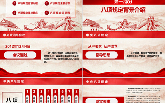 2021學(xué)習(xí)重溫中央八項規(guī)定全面從嚴(yán)治黨PPT專題黨課課件模板