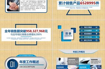 2021工作總結暨新年計劃PPT藍色簡約模板