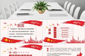 愛我中華喜迎國慶71周年慶典主題班會動態PPT模板