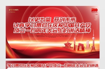 2021以史为鉴开创未来认真学习贯彻在庆祝中国共产党成立一百周年大会上的讲话精神展板设计模板