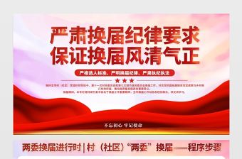 2021嚴肅換屆紀律要求保證換屆風清氣正展板兩委換屆宣傳欄設計模板下載