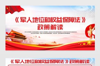 2021軍人地位和權(quán)益保障法政策解讀展板紅色簡約大氣宣傳展板模板