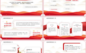 2021回顧百年黨史100個關鍵詞（中）PPT慶祝建黨100周年專題系列黨課課件模板