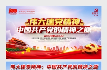 2021偉大建黨精神展板中國(guó)共產(chǎn)黨的精神之源宣傳模板