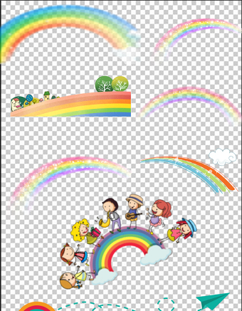 2021六一儿童节装饰彩虹图片大全八款可爱卡通节日元素合集
