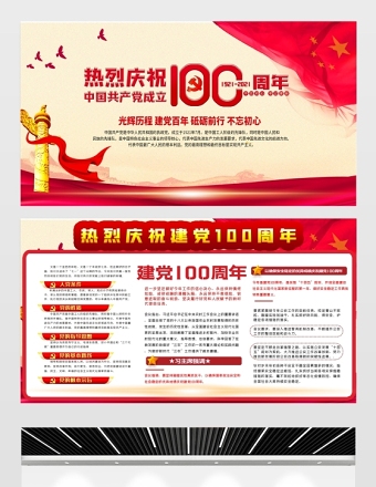 2021熱烈慶祝建黨100周年展板設(shè)計(jì)模板