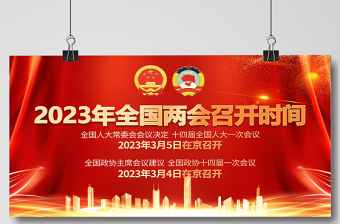 2023全國兩會展板紅色精美大氣黨政風(fēng)全國兩會召開宣傳黨建展板海報模板下載