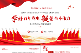 學(xué)好百年黨史凝聚奮斗偉力ppt