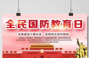 2021全民國防教育日展板紅色宣傳欄設(shè)計展板