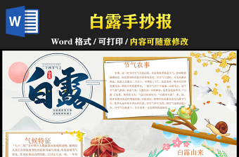 2021關(guān)于白露節(jié)氣手抄報(bào)的內(nèi)容