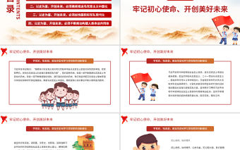 2021請黨放心強國有我教育PPT紅色簡約卡通風格中小學開學第一課愛黨愛國主題班會模板下載