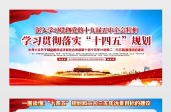 2021貫徹落實(shí)“十四五”規(guī)劃展板深入學(xué)習(xí)貫徹十九屆五中全會精神宣傳欄展板設(shè)計模板