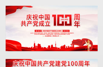 簡單大氣風慶祝中國共產黨成立100周年展板設計模板