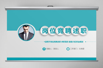 綠色簡約時尚崗位競聘述職演講PPT模板