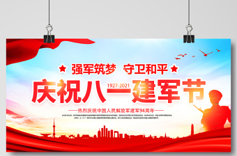 2021強(qiáng)軍筑夢守衛(wèi)和平展板慶祝八一建軍節(jié)建軍94周年宣傳展板