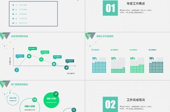 2021商务工作总结ppt扁平化科技感模板