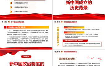 2021建立新中國的背景及其實踐PPT紅色極簡風七一建黨節建黨100周年專題黨課PPT模板
