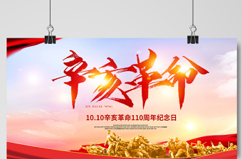 2021辛亥革命紀念日展板紅色莊嚴辛亥革命110周年盡瘁謀強國偉哉懷我公黨建宣傳欄設計模板