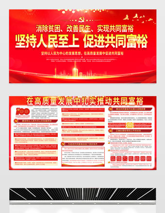 2021堅持人民至上促進共同富裕展板黨建風在高質量發展中促進共同富裕會議宣傳設計展板下載