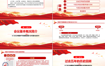 红色党建风中国共产党海南省第八次代表大会专题党课PPT课件模板