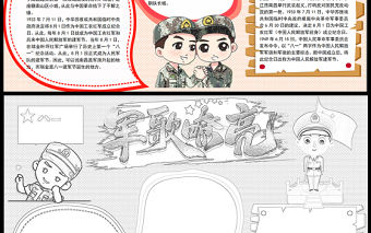 2021軍歌嘹亮慶八一小報熱烈慶祝中國人民解放軍建軍94周年手抄報