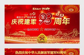 慶祝建軍93周年宣傳展板設計模板