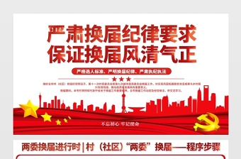 2021嚴(yán)肅換屆紀(jì)律要求保證換屆風(fēng)清氣正展板兩委換屆宣傳欄設(shè)計(jì)模板下載