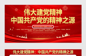 2021中國共產黨的精神之源偉大建黨精神展板慶祝建黨100周年專題宣傳欄展板設計模板