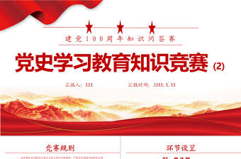 2021黨史學習教育知識競賽PPT慶祝建黨100周年黨史知識問答賽專題PPT模板
