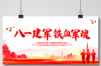 2021八一建軍鐵血軍魂展板熱烈慶祝中國人民解放軍建軍94周年宣傳模板